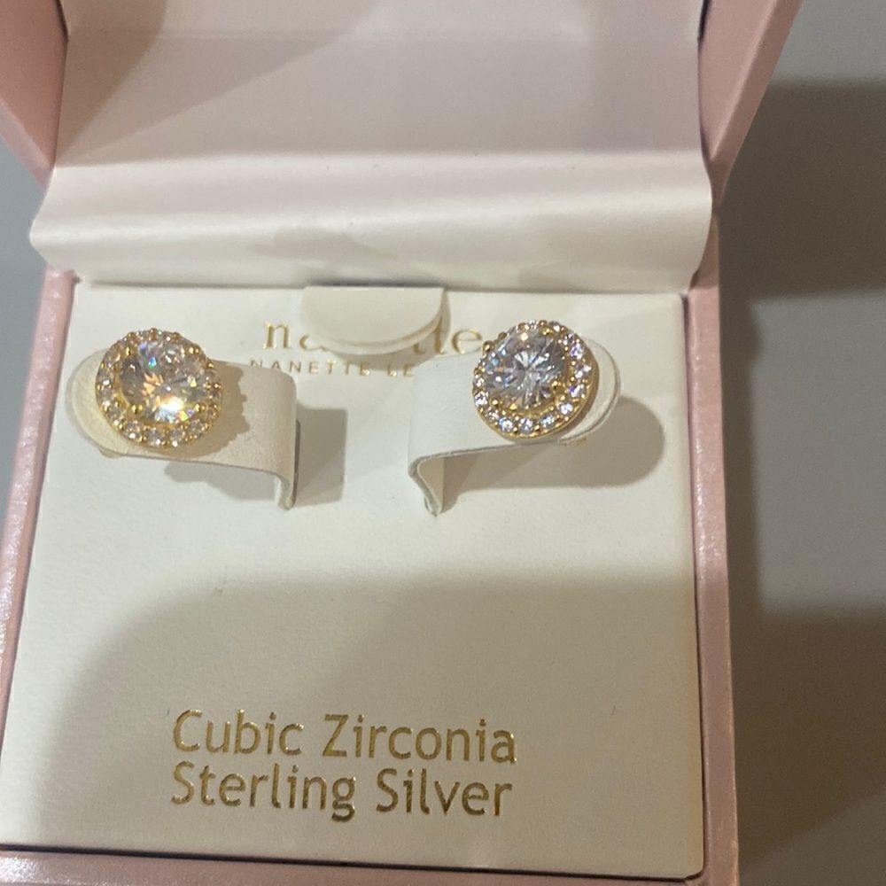Sterling silver studs.   